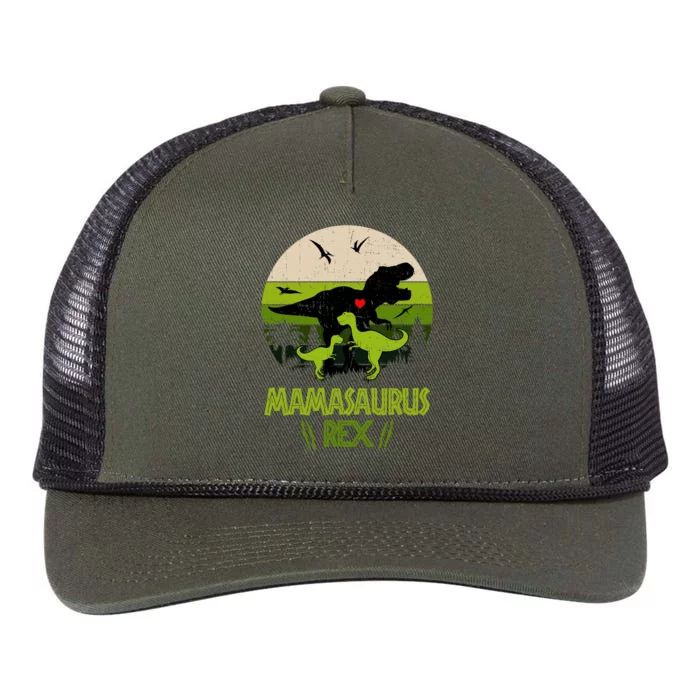 Mamasaurus T Rex Dinosaur Retro Rope Trucker Hat Cap