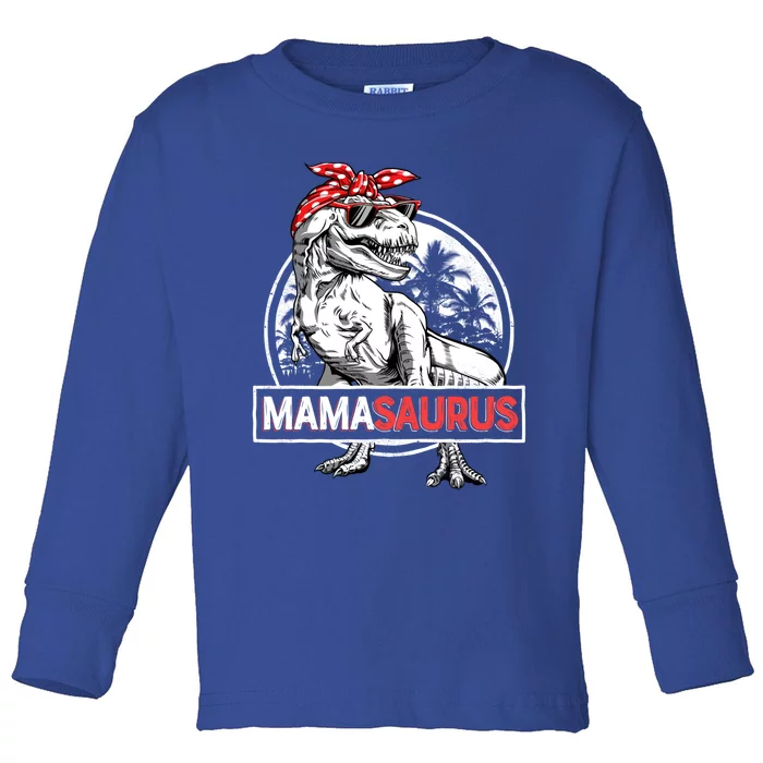 Mamasaurus T Rex Dinosaur Funny Mama Saurus Mother's Family Cool Gift Toddler Long Sleeve Shirt