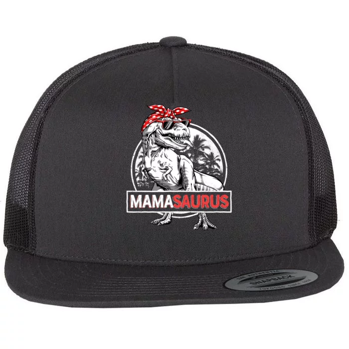 Mamasaurus T Rex Dinosaur Funny Mama Saurus Mothers Family Flat Bill Trucker Hat