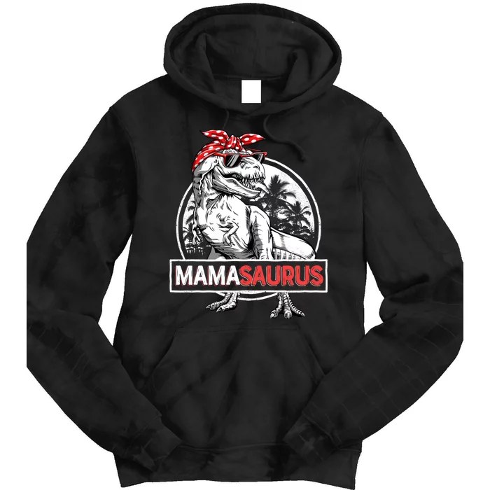 Mamasaurus T Rex Dinosaur Funny Mama Saurus Mothers Family Tie Dye Hoodie