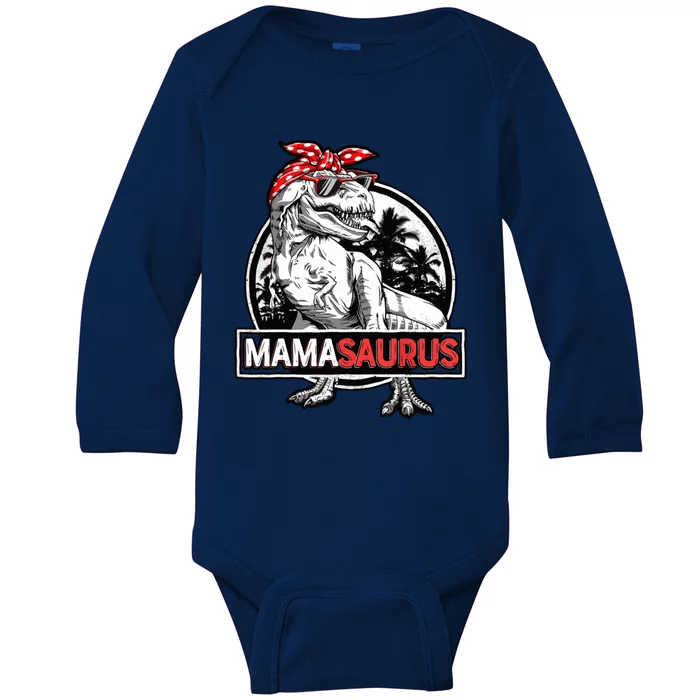 Mamasaurus T Rex Dinosaur Funny Mama Saurus Family Matching Great Gift Baby Long Sleeve Bodysuit