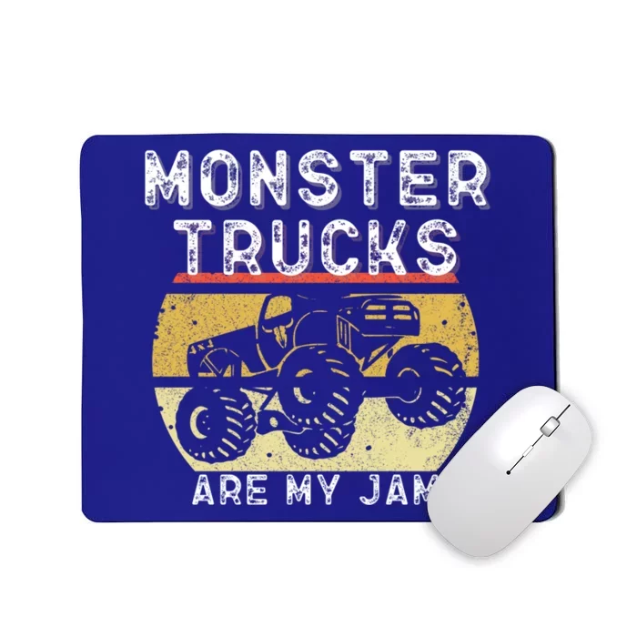 Monster Truck Retro Sunset Vintage Monster Trucks Are My Jam Gift Mousepad