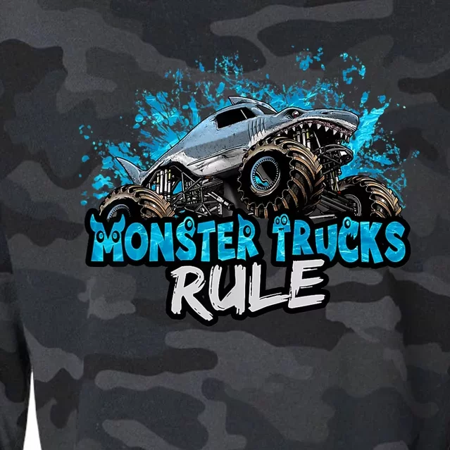 Monster Trucks Rule Cropped Pullover Crew