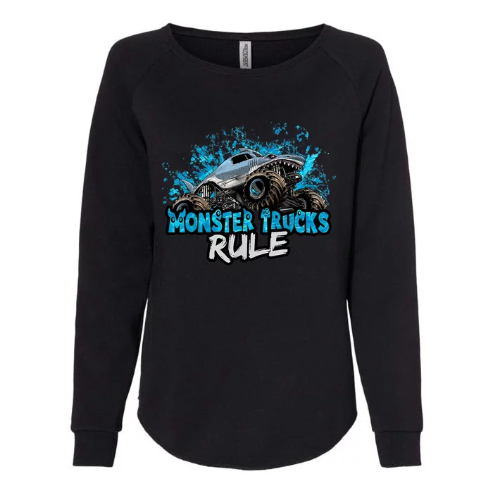 Monster Trucks Rule Womens California Wash Sweatshirt