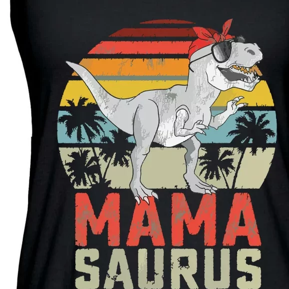 Mamasaurus T Rex Dinosaur Mama Saurus Family Matching Ladies Essential Flowy Tank