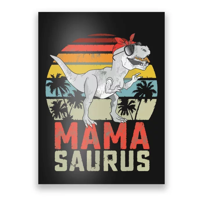 Mamasaurus T Rex Dinosaur Mama Saurus Family Matching Poster