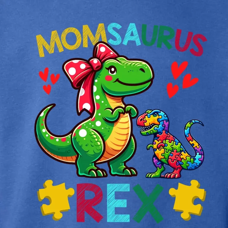 Momsaurus T Rex Dinosaur Mom Autism Awareness MotherS Day Gift Toddler Hoodie