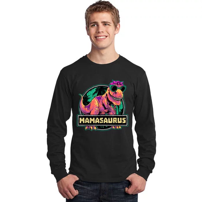 Mamasaurus T Rex Mama Saurus Dinosaur Womens Tall Long Sleeve T-Shirt