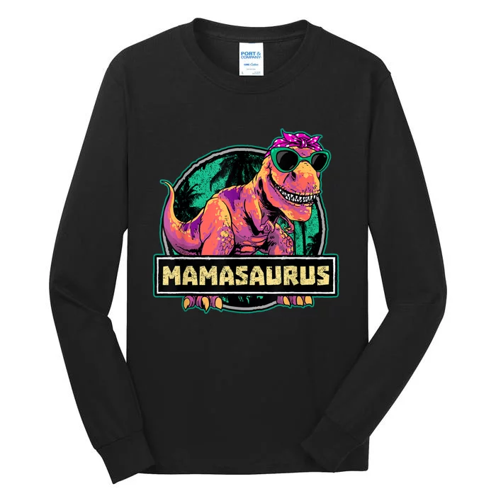 Mamasaurus T Rex Mama Saurus Dinosaur Womens Tall Long Sleeve T-Shirt