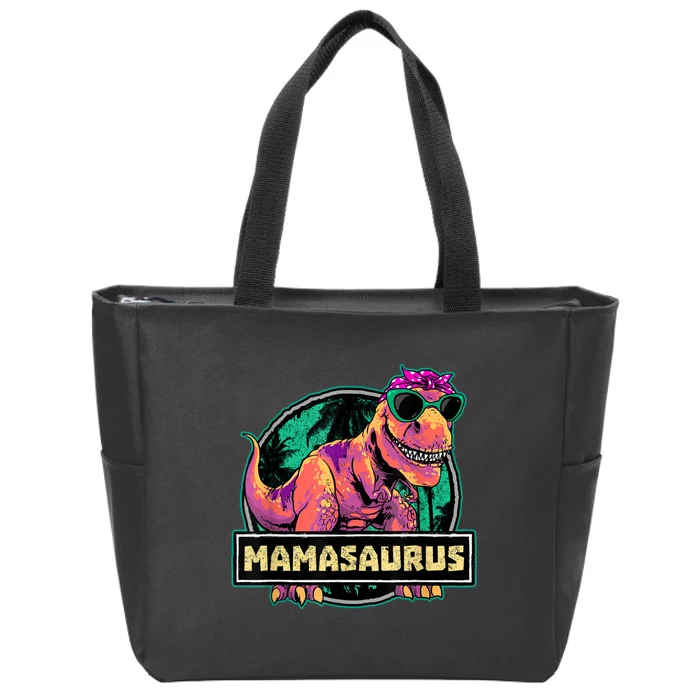 Mamasaurus T Rex Mama Saurus Dinosaur Womens Zip Tote Bag