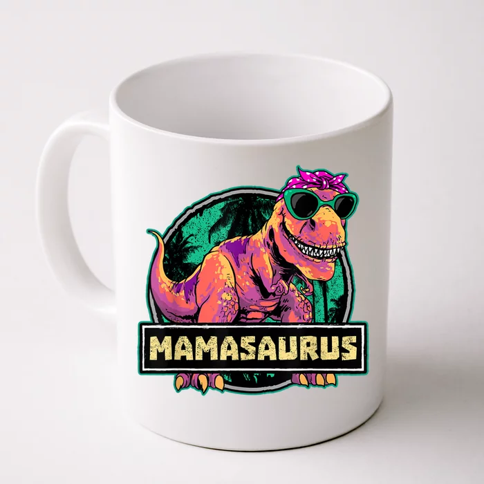 Mamasaurus T Rex Mama Saurus Dinosaur Womens Front & Back Coffee Mug