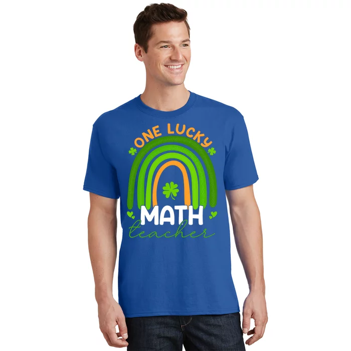 Math Teacher Rainbow Saint Patricks Day One Lucky Teacher Gift T-Shirt