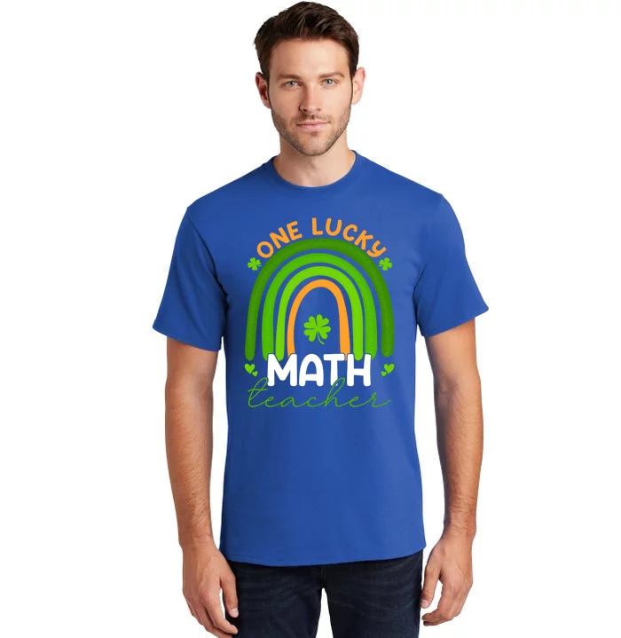 Math Teacher Rainbow Saint Patricks Day One Lucky Teacher Gift Tall T-Shirt