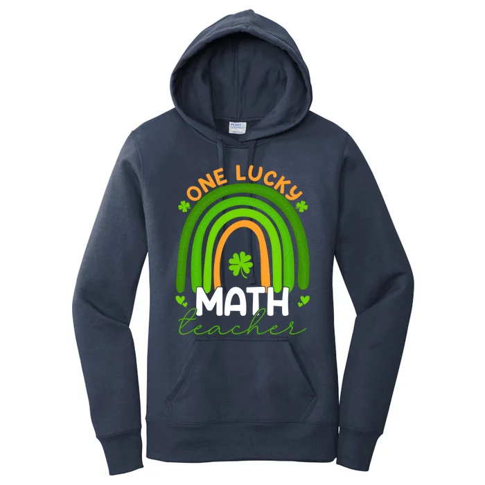 Math Teacher Rainbow Saint Patricks Day One Lucky Teacher Gift Women's Pullover Hoodie