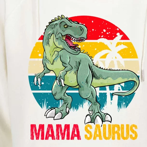 Mamasaurus T Rex Dinosaur Family Matching Mama Saurus Gift Womens Funnel Neck Pullover Hood