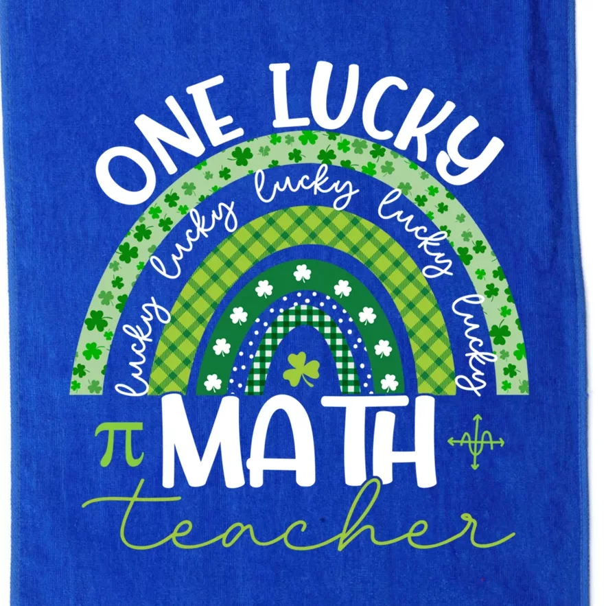 Math Teacher Rainbow St Patrick's Day One Lucky Teacher Great Gift Platinum Collection Golf Towel