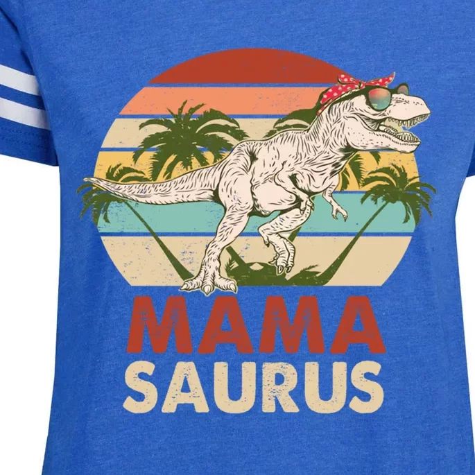 Mamasaurus T Rex Dinosaur Family Matching Mothers Day Mom Gift Enza Ladies Jersey Football T-Shirt