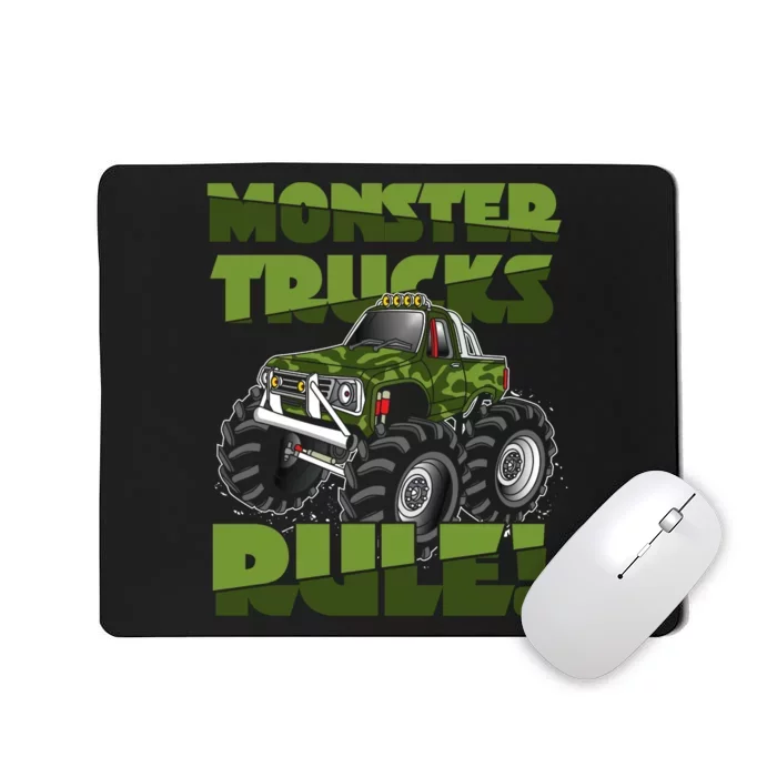 Monster Trucks Rule Jam Birthday Boy Monster Truck Gifts Mousepad