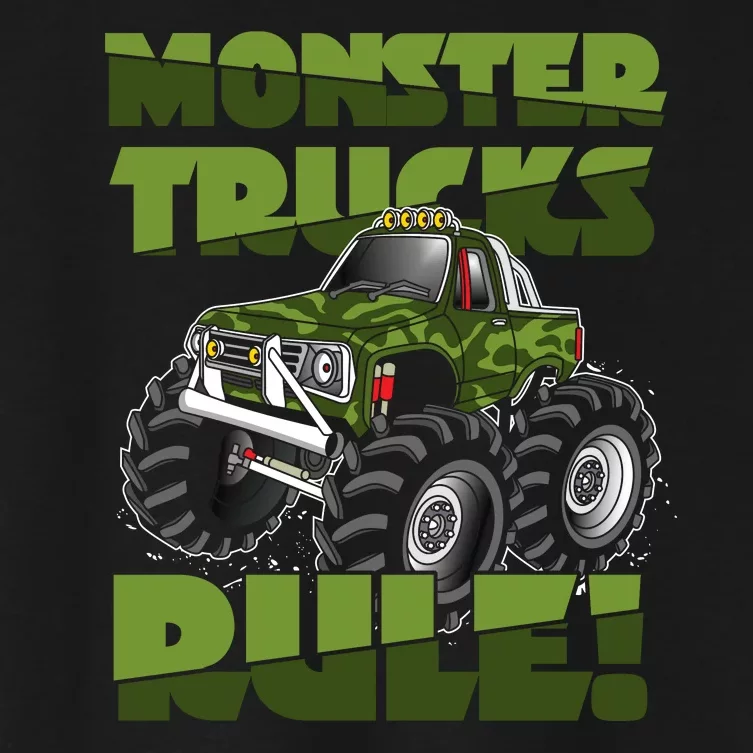 Monster Trucks Rule Jam Birthday Boy Monster Truck Gifts Women's Crop Top Tee