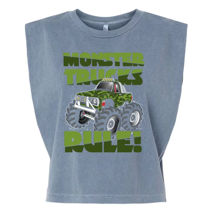 Monster Trucks Rule Jam Birthday Boy Monster Truck Gifts Garment-Dyed Women's Muscle Tee