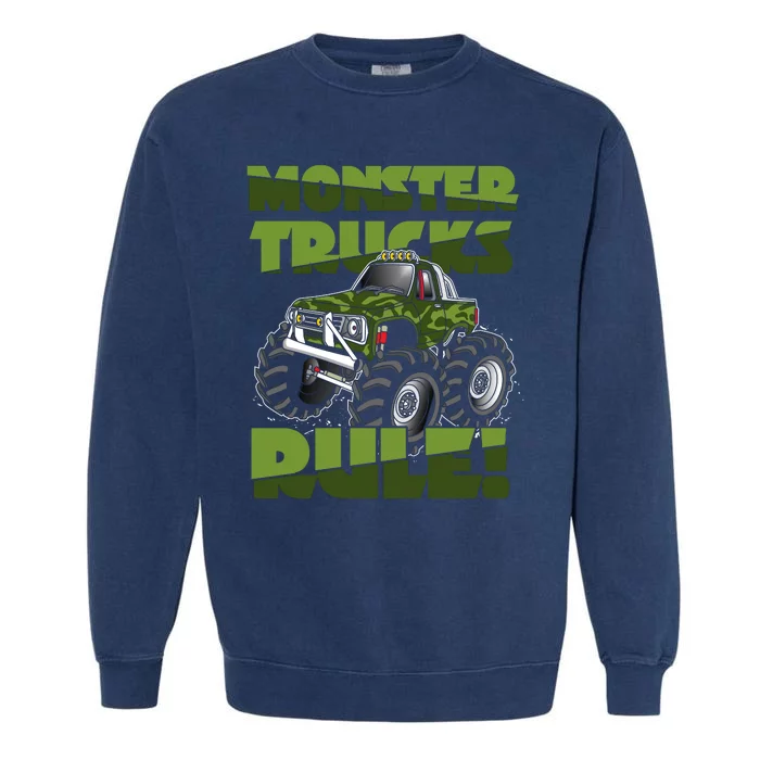 Monster Trucks Rule Jam Birthday Boy Monster Truck Gifts Garment-Dyed Sweatshirt