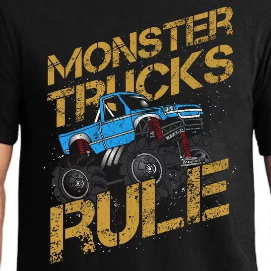 Monster Trucks Rule Jam Birthday Boy Monster Truck Gift Pajama Set