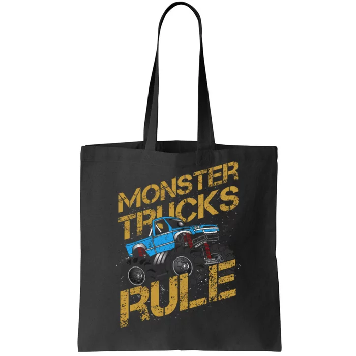 Monster Trucks Rule Jam Birthday Boy Monster Truck Gift Tote Bag