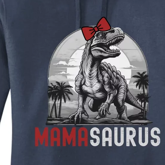 Mamasaurus T Rex Dinosaur Funny Mama Saurus Family Matching Gift Women's Pullover Hoodie