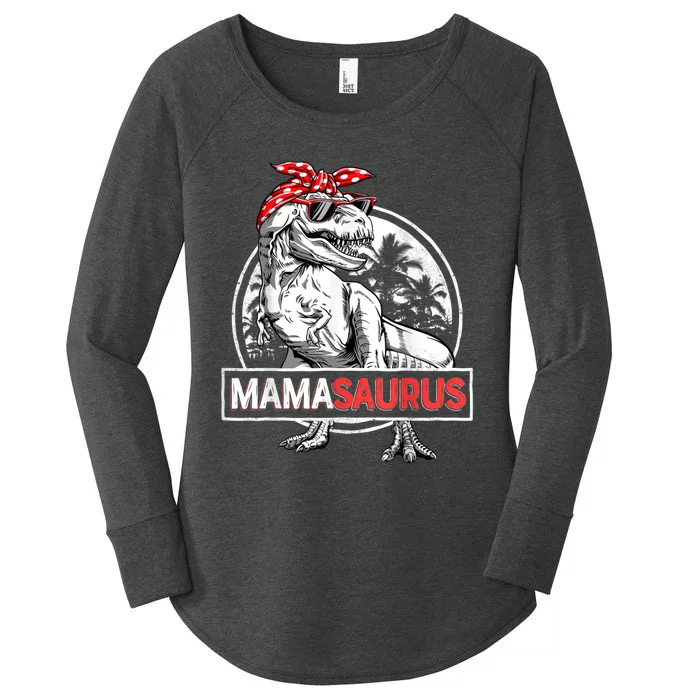 Mamasaurus T Rex Dinosaur Funny Mama Saurus Mother's Family Women's Perfect Tri Tunic Long Sleeve Shirt