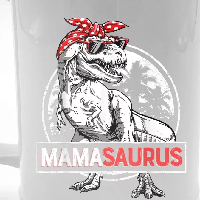 Mamasaurus T Rex Dinosaur Funny Mama Saurus Mother's Family Front & Back Beer Stein