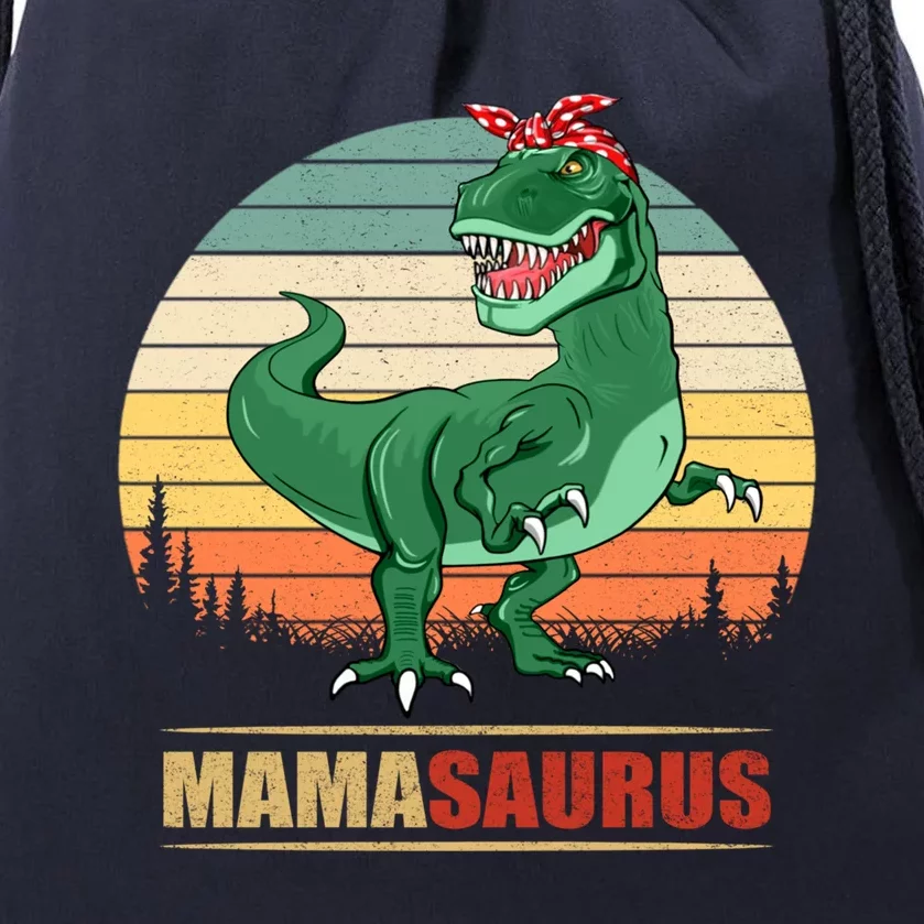 Mamasaurus T Rex Dinosaur Funny Mama Saurus Family Matching Funny Gift Drawstring Bag