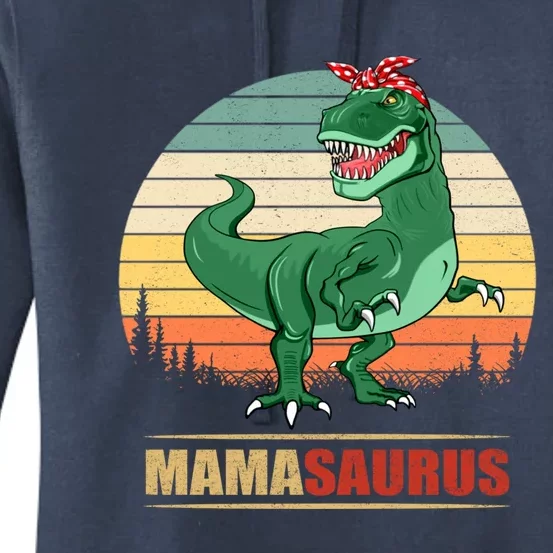 Mamasaurus T Rex Dinosaur Funny Mama Saurus Family Matching Funny Gift Women's Pullover Hoodie