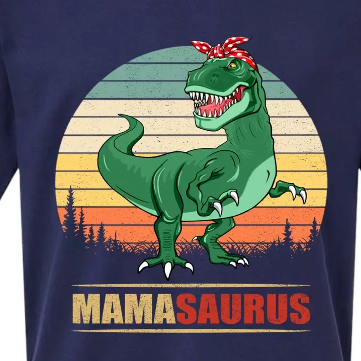 Mamasaurus T Rex Dinosaur Funny Mama Saurus Family Matching Funny Gift Sueded Cloud Jersey T-Shirt