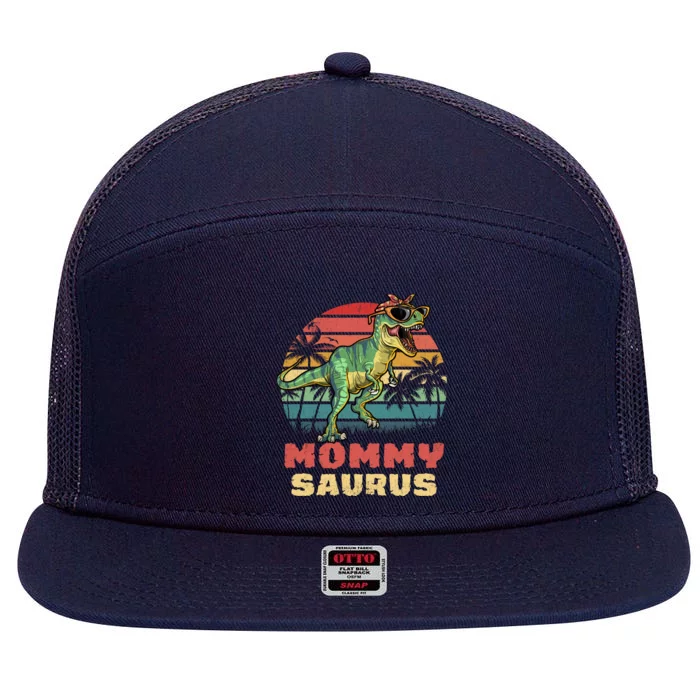 Mommysaurus T Rex Dinosaur Mamasaurus Wo Mommy Saurus 7 Panel Mesh Trucker Snapback Hat