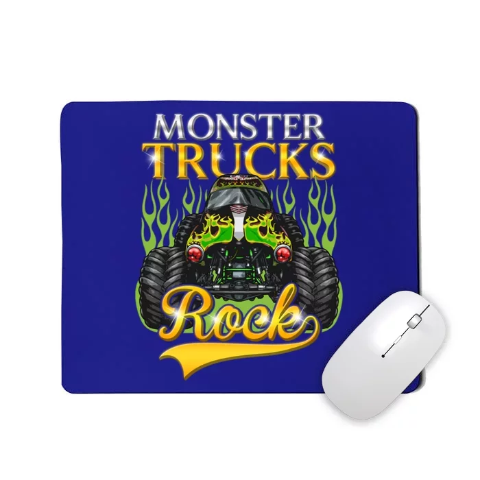 Monster Trucks Rock Halloween Trucker Cool Truck Driver Gift Mousepad