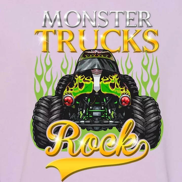 Monster Trucks Rock Halloween Trucker Cool Truck Driver Gift Garment-Dyed Sweatshirt