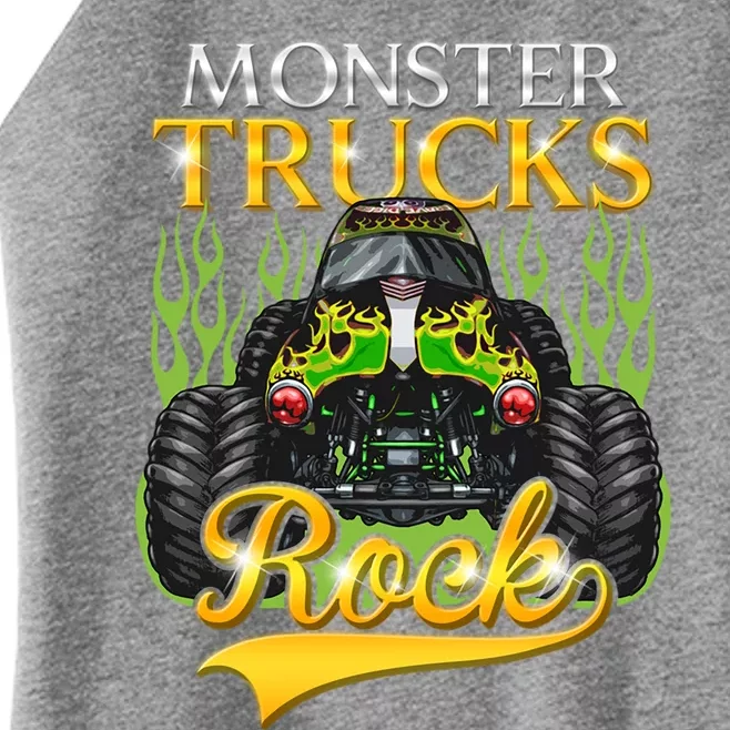 Monster Trucks Rock Halloween Trucker Cool Truck Driver Gift Women’s Perfect Tri Rocker Tank