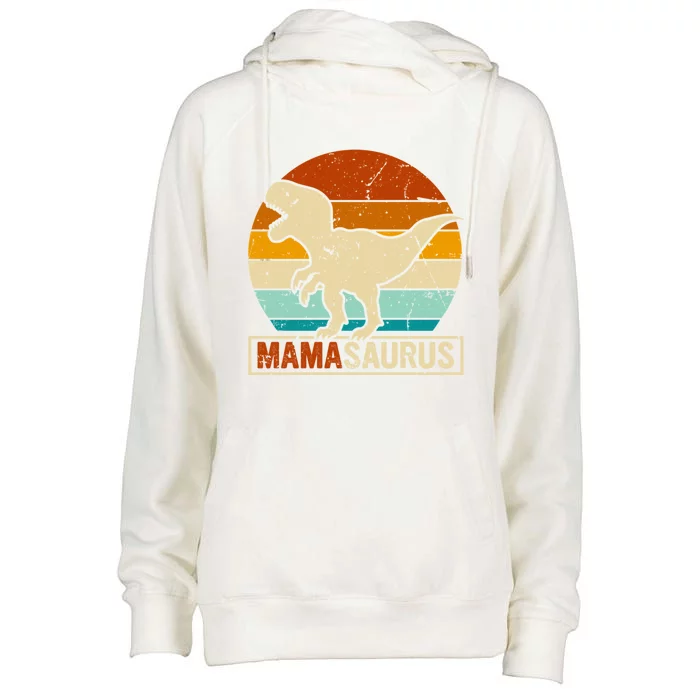 Mamasaurus T Rex Dinosaur Mama Saurus Family Matching Gift Womens Funnel Neck Pullover Hood