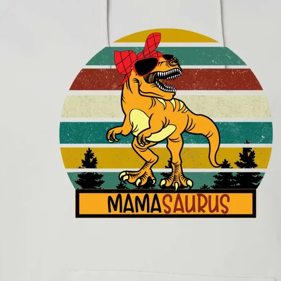 Mamasaurus T Rex Dinosaur MotherS Day Mama Saurus Gift Performance Fleece Hoodie