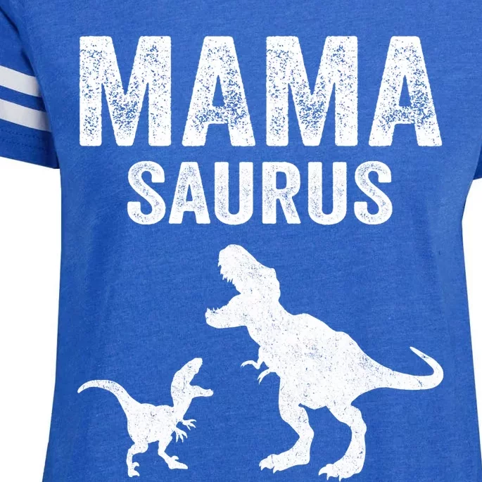 Mamasaurus T Rex Dinosaur Funny Mama Saurus Family Matching Long Sleeve Enza Ladies Jersey Football T-Shirt