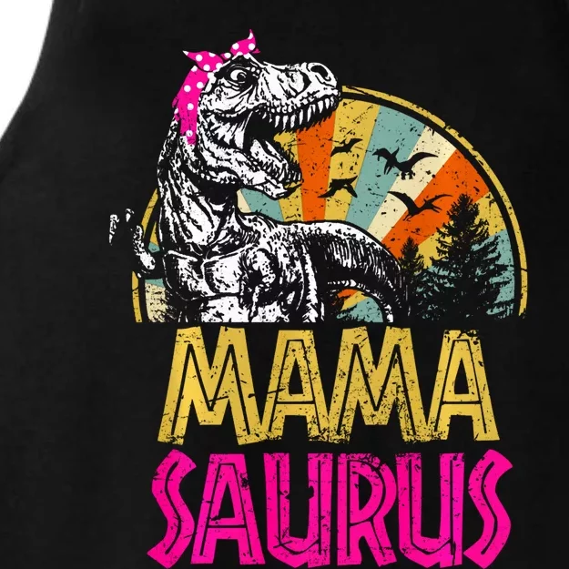 Mamasaurus T Rex Dinosaur Funny Mama Saurus Family Matching Long Sleeve Ladies Tri-Blend Wicking Tank