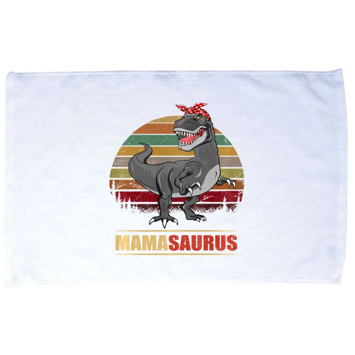 Mamasaurus T Rex Dinosaur Funny Mama Saurus Family Matching Hoodie Microfiber Hand Towel