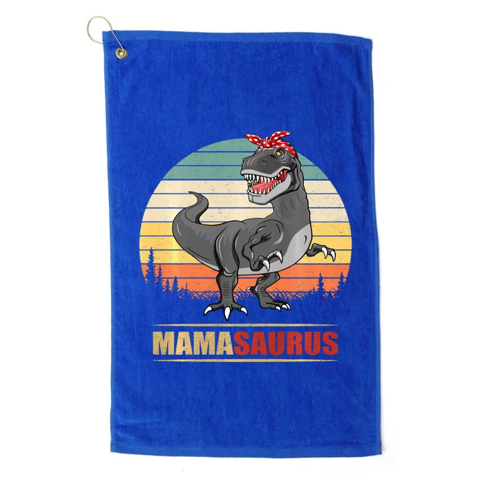 Mamasaurus T Rex Dinosaur Funny Mama Saurus Family Matching Sweat Platinum Collection Golf Towel