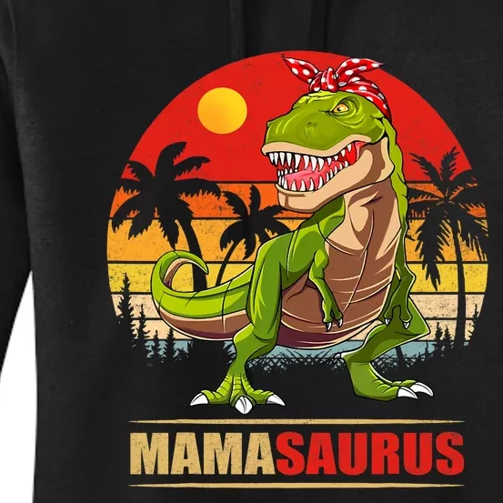 Mamasaurus T Rex Dinosaur Funny Mama Saurus Family Matching Women's Pullover Hoodie