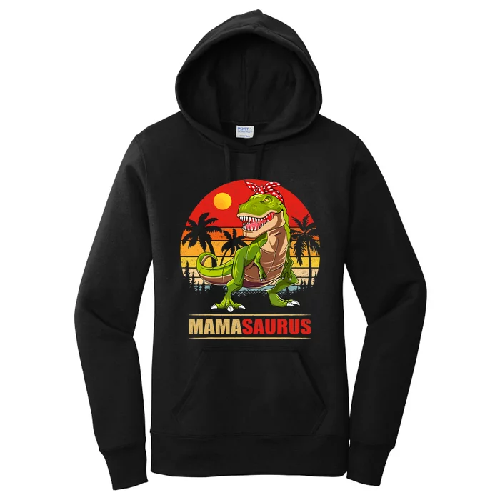 Mamasaurus T Rex Dinosaur Funny Mama Saurus Family Matching Women's Pullover Hoodie