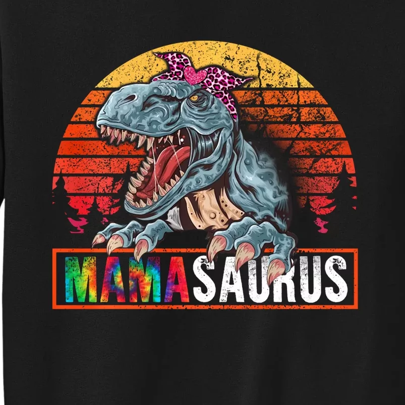 Mamasaurus T Rex Dinosaur Funny Mama Saurus Family Mother Long Sleeve Tall Sweatshirt