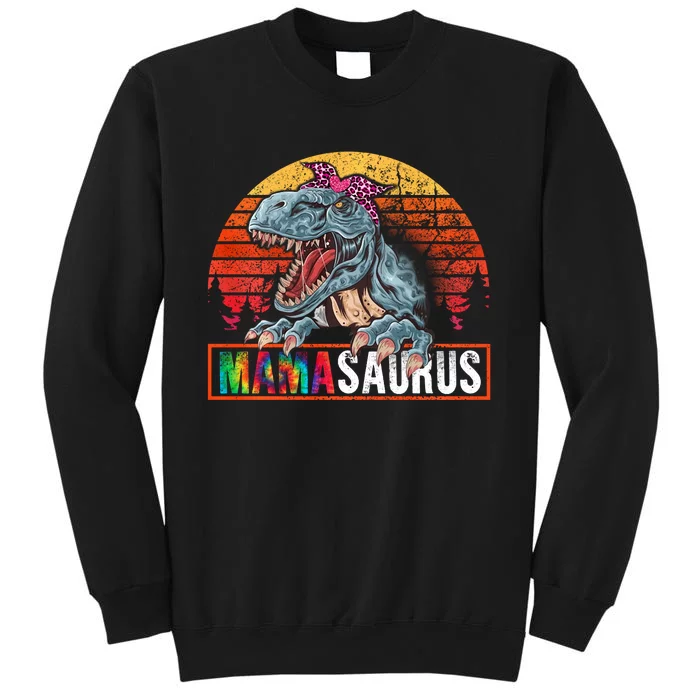 Mamasaurus T Rex Dinosaur Funny Mama Saurus Family Mother Long Sleeve Tall Sweatshirt