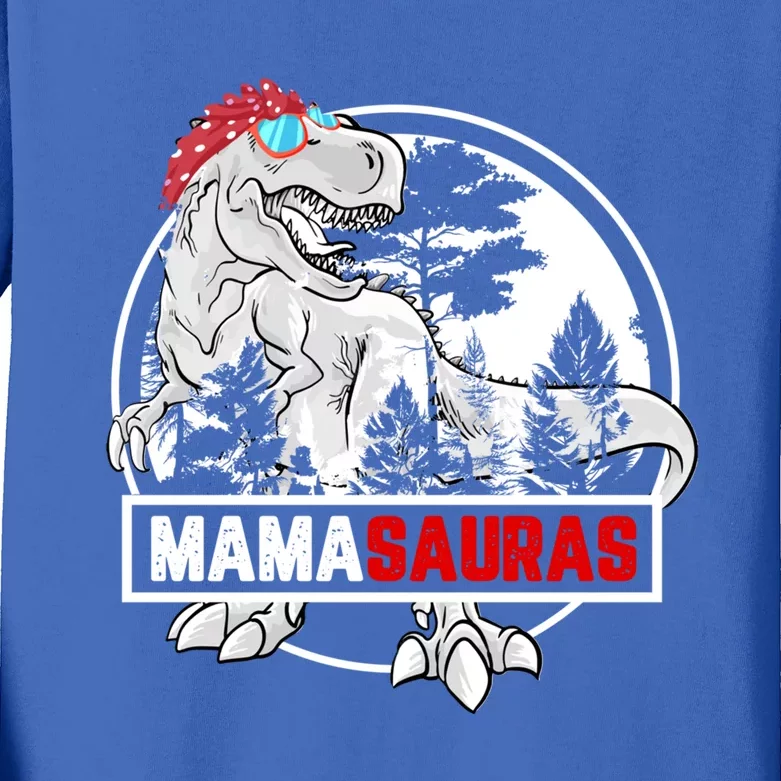 Mamasaurus T Rex Mama Saurus Dinosaur Funny Mother Gift Kids Long Sleeve Shirt