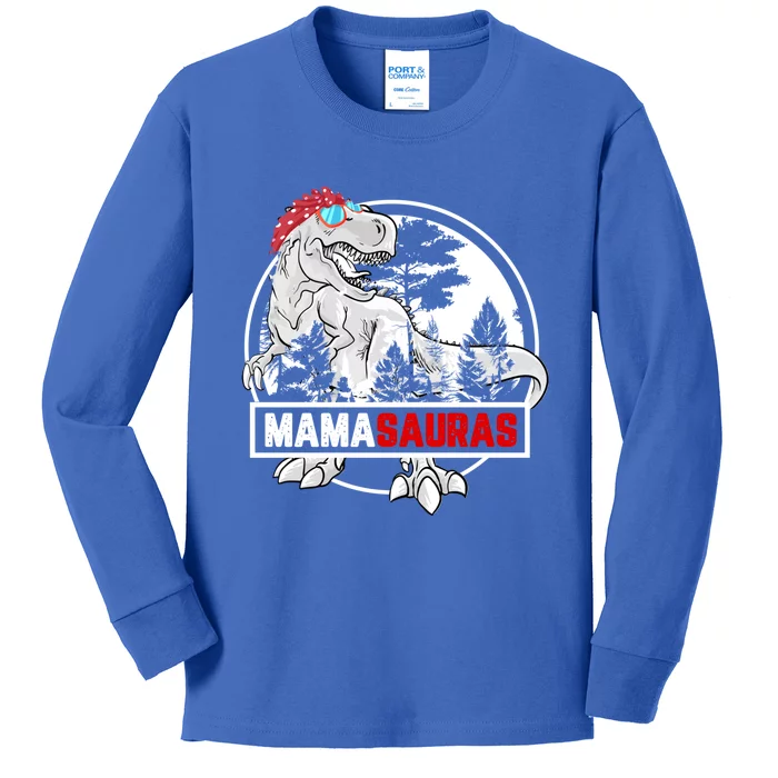 Mamasaurus T Rex Mama Saurus Dinosaur Funny Mother Gift Kids Long Sleeve Shirt