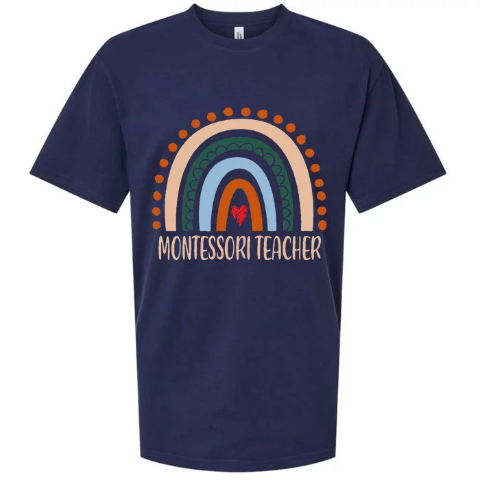 Montessori Teacher Rainbow Appreciation Day Back To School Sueded Cloud Jersey T-Shirt